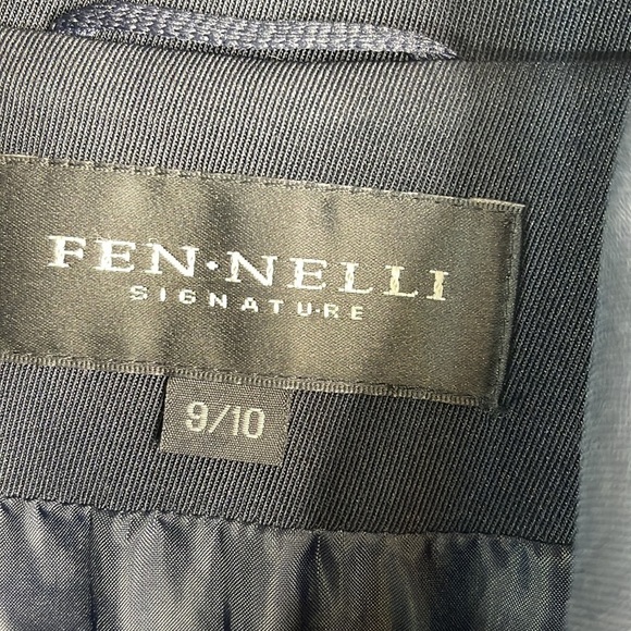VINTAGE Fen-Nelli Signature Navy Blue Button Front Jacket Removable Hood Size 10 - Picture 9 of 12